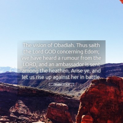 Picture 05 - Obadiah 1:1 KJV - The vision of Obadiah. Thus saith the Lord GOD - Bible Verse Picture