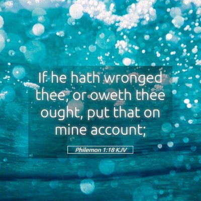 Picture 05 - Philemon 1:18 KJV - If he hath wronged thee, or oweth thee ought, put - Bible Verse Picture