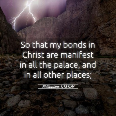 Picture 05 - Philippians 1:13 KJV - So that my bonds in Christ are manifest in all - Bible Verse Picture