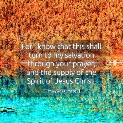 Picture 05 - Philippians 1:19 KJV - For I know that this shall turn to my salvation - Bible Verse Picture