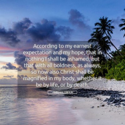 Picture 05 - Philippians 1:20 KJV - According to my earnest expectation and my hope, - Bible Verse Picture