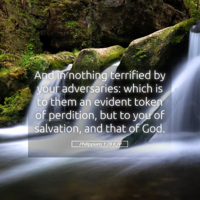 Picture 05 - Philippians 1:28 KJV - And in nothing terrified by your adversaries: - Bible Verse Picture