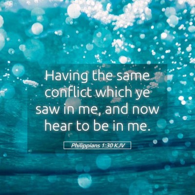 Picture 05 - Philippians 1:30 KJV - Having the same conflict which ye saw in me, and - Bible Verse Picture