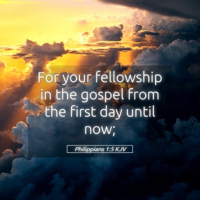 Picture 05 - Philippians 1:5 KJV - For your fellowship in the gospel from the first - Bible Verse Picture