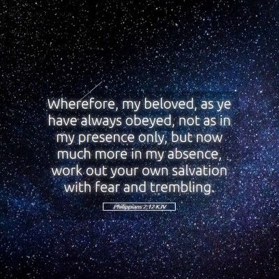 Picture 05 - Philippians 2:12 KJV - Wherefore, my beloved, as ye have always obeyed, - Bible Verse Picture