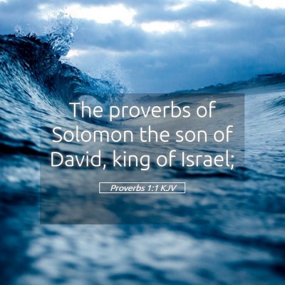 Picture 05 - Proverbs 1:1 KJV - The proverbs of Solomon the son of David, king of - Bible Verse Picture