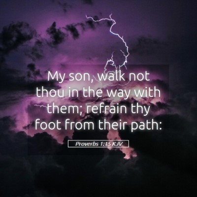 Picture 05 - Proverbs 1:15 KJV - My son, walk not thou in the way with them; - Bible Verse Picture