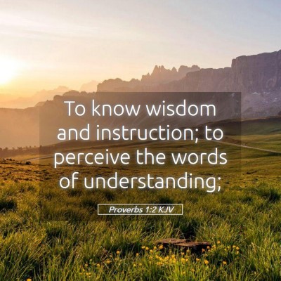 Picture 05 - Proverbs 1:2 KJV - To know wisdom and instruction; to perceive the - Bible Verse Picture