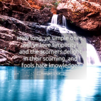 Picture 05 - Proverbs 1:22 KJV - How long, ye simple ones, will ye love - Bible Verse Picture