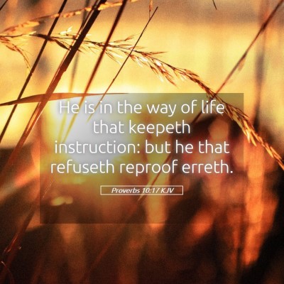 Picture 05 - Proverbs 10:17 KJV - He is in the way of life that keepeth - Bible Verse Picture