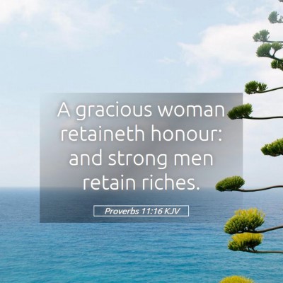 Picture 05 - Proverbs 11:16 KJV - A gracious woman retaineth honour: and strong men - Bible Verse Picture