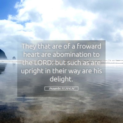 Picture 05 - Proverbs 11:20 KJV - They that are of a froward heart are abomination - Bible Verse Picture