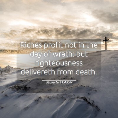 Picture 05 - Proverbs 11:4 KJV - Riches profit not in the day of wrath: but - Bible Verse Picture