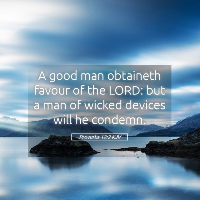 Picture 05 - Proverbs 12:2 KJV - A good man obtaineth favour of the LORD: but a - Bible Verse Picture