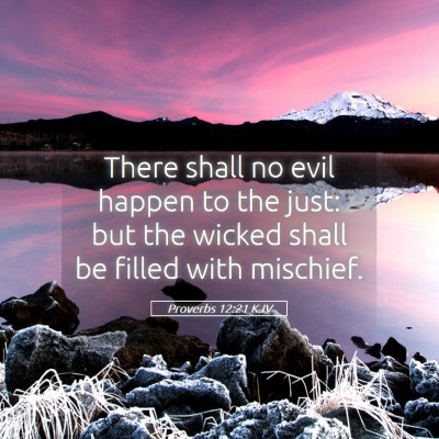 Picture 05 - Proverbs 12:21 KJV - There shall no evil happen to the just: but the - Bible Verse Picture