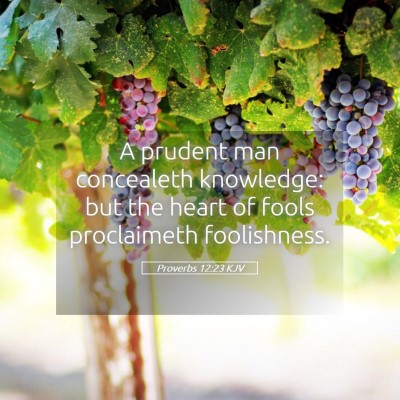 Picture 05 - Proverbs 12:23 KJV - A prudent man concealeth knowledge: but the heart - Bible Verse Picture