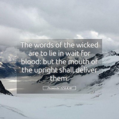 Picture 05 - Proverbs 12:6 KJV - The words of the wicked are to lie in wait for - Bible Verse Picture