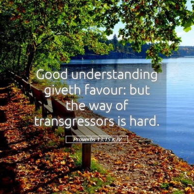 Picture 05 - Proverbs 13:15 KJV - Good understanding giveth favour: but the way of - Bible Verse Picture