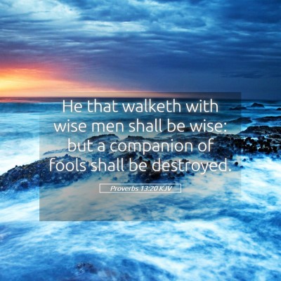 Picture 05 - Proverbs 13:20 KJV - He that walketh with wise men shall be wise: but - Bible Verse Picture