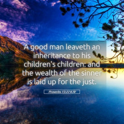 Picture 05 - Proverbs 13:22 KJV - A good man leaveth an inheritance to his - Bible Verse Picture