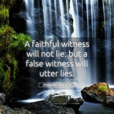 Picture 05 - Proverbs 14:5 KJV - A faithful witness will not lie: but a false - Bible Verse Picture