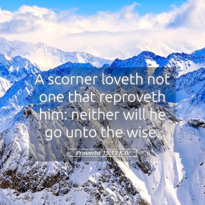 Picture 05 - Proverbs 15:12 KJV - A scorner loveth not one that reproveth him: - Bible Verse Picture