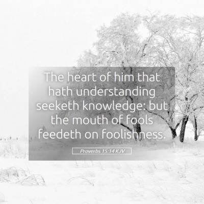 Picture 05 - Proverbs 15:14 KJV - The heart of him that hath understanding seeketh - Bible Verse Picture