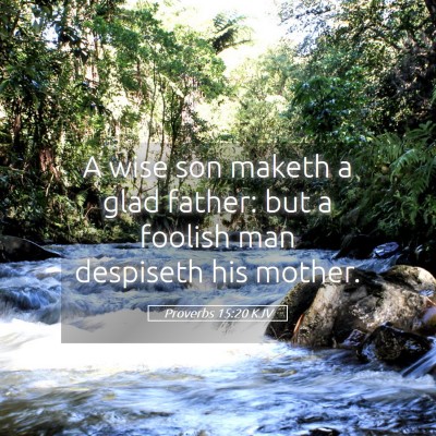 Picture 05 - Proverbs 15:20 KJV - A wise son maketh a glad father: but a foolish - Bible Verse Picture