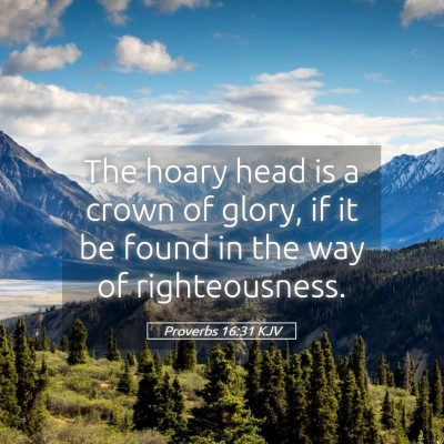 Picture 05 - Proverbs 16:31 KJV - The hoary head is a crown of glory, if it be - Bible Verse Picture
