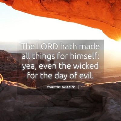 Picture 05 - Proverbs 16:4 KJV - The LORD hath made all things for himself: yea, - Bible Verse Picture