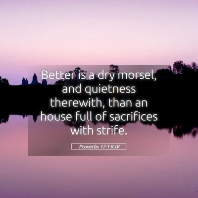 Picture 05 - Proverbs 17:1 KJV - Better is a dry morsel, and quietness therewith, - Bible Verse Picture