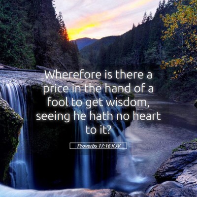 Picture 05 - Proverbs 17:16 KJV - Wherefore is there a price in the hand of a fool - Bible Verse Picture