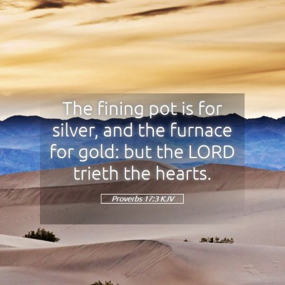 Picture 05 - Proverbs 17:3 KJV - The fining pot is for silver, and the furnace for - Bible Verse Picture