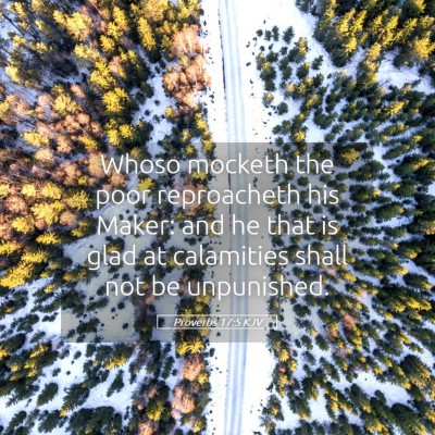 Picture 05 - Proverbs 17:5 KJV - Whoso mocketh the poor reproacheth his Maker: and - Bible Verse Picture