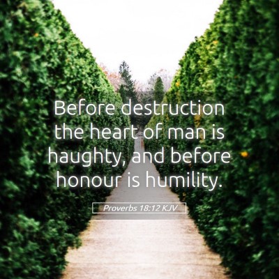 Picture 05 - Proverbs 18:12 KJV - Before destruction the heart of man is haughty, - Bible Verse Picture