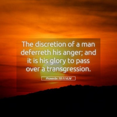 Picture 05 - Proverbs 19:11 KJV - The discretion of a man deferreth his anger; and - Bible Verse Picture