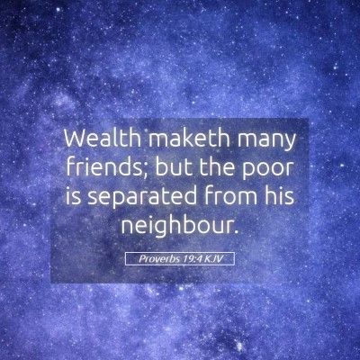 Picture 05 - Proverbs 19:4 KJV - Wealth maketh many friends; but the poor is - Bible Verse Picture