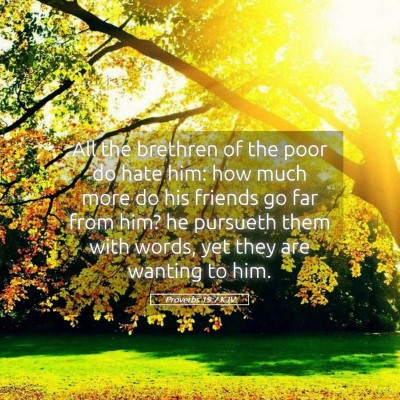Picture 05 - Proverbs 19:7 KJV - All the brethren of the poor do hate him: how - Bible Verse Picture