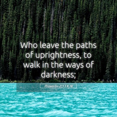 Picture 05 - Proverbs 2:13 KJV - Who leave the paths of uprightness, to walk in - Bible Verse Picture