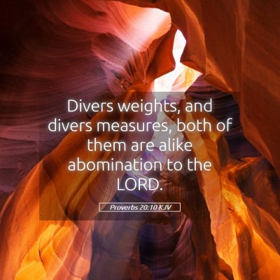 Picture 05 - Proverbs 20:10 KJV - Divers weights, and divers measures, both of them - Bible Verse Picture
