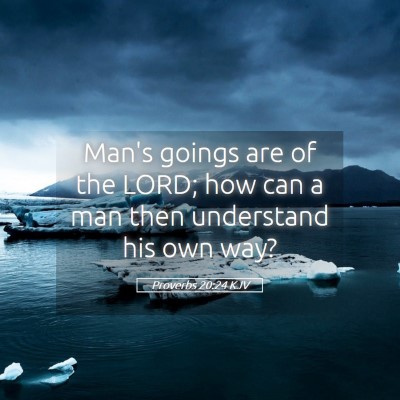 Picture 05 - Proverbs 20:24 KJV - Man's goings are of the LORD; how can a man then - Bible Verse Picture