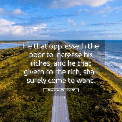 Picture 05 - Proverbs 22:16 KJV - He that oppresseth the poor to increase his - Bible Verse Picture