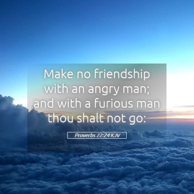 Picture 05 - Proverbs 22:24 KJV - Make no friendship with an angry man; and with a - Bible Verse Picture
