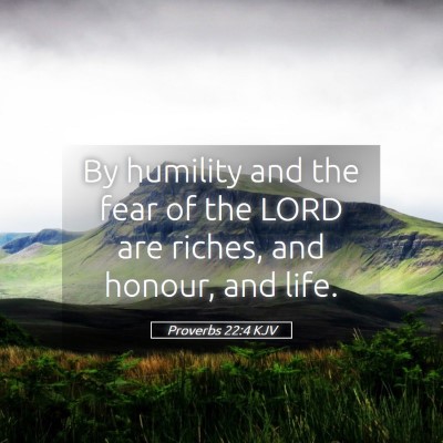 Picture 05 - Proverbs 22:4 KJV - By humility and the fear of the LORD are riches, - Bible Verse Picture