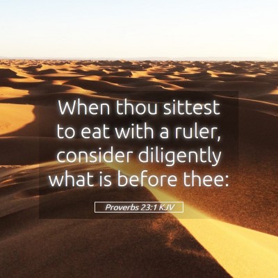 Picture 05 - Proverbs 23:1 KJV - When thou sittest to eat with a ruler, consider - Bible Verse Picture