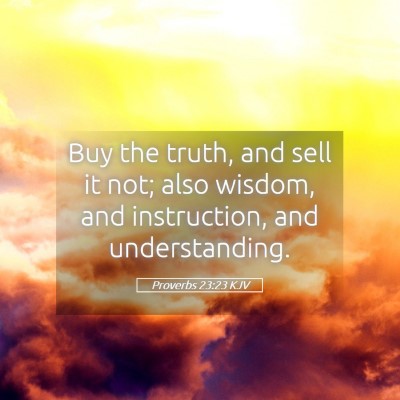 Picture 05 - Proverbs 23:23 KJV - Buy the truth, and sell it not; also wisdom, and - Bible Verse Picture
