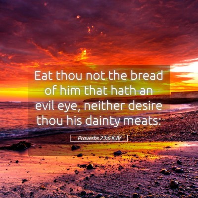 Picture 05 - Proverbs 23:6 KJV - Eat thou not the bread of him that hath an evil - Bible Verse Picture