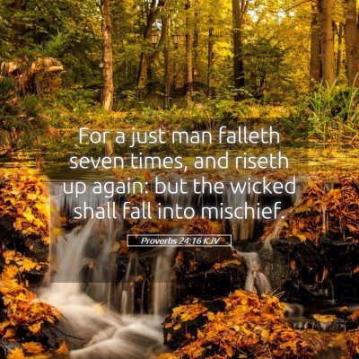 Picture 05 - Proverbs 24:16 KJV - For a just man falleth seven times, and riseth up - Bible Verse Picture