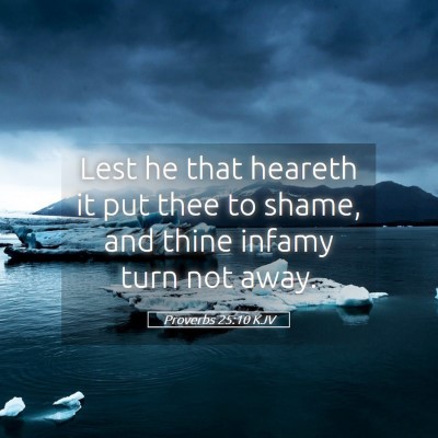 Picture 05 - Proverbs 25:10 KJV - Lest he that heareth it put thee to shame, and - Bible Verse Picture