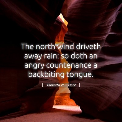 Picture 05 - Proverbs 25:23 KJV - The north wind driveth away rain: so doth an - Bible Verse Picture